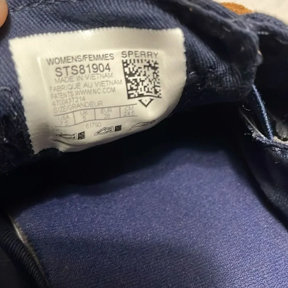 Sperry Women's Crest Vibe Core Navy Blue Fabric Sneaker Shoes Size 7.5 Nautical